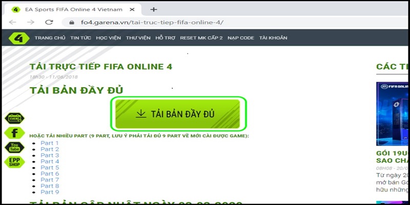 Tải Fifa online 4 cực kỳ hấp dẫn